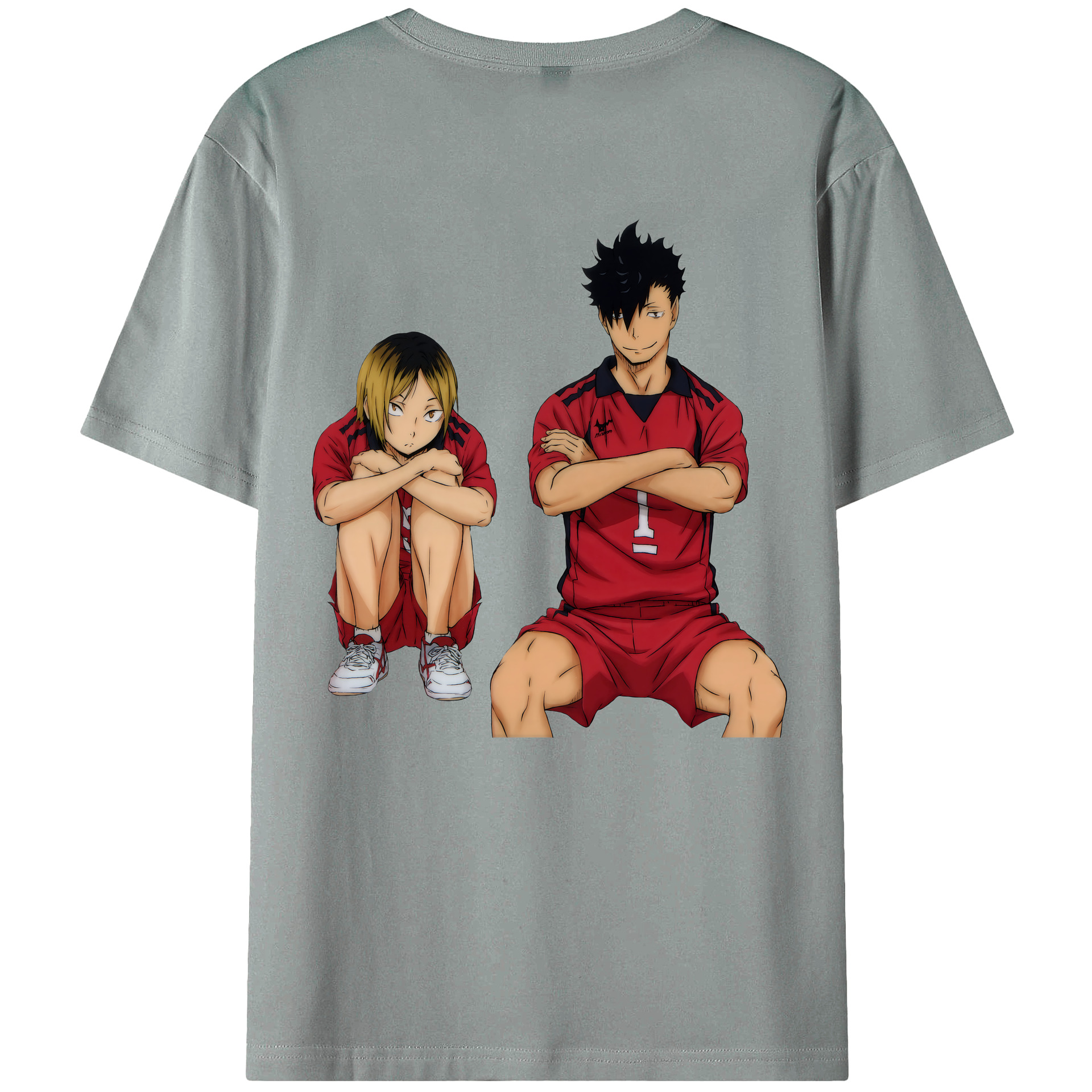 （画像用） ハイキュー!! Haikyu!! 綿100％ メンズ半袖Tシャツ（バックプリント） 通気性